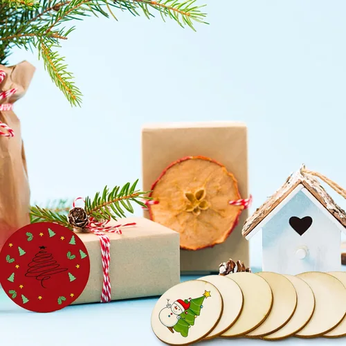 Miniatura 5 de 200 círculos redondos de madera para manualidades, disco redondo de madera de 2 pulgadas, círculos de madera sin terminar, adornos de madera natural