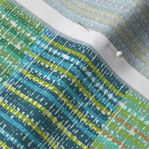 Miniatura 5 de Spoonflower Fabric - Teal Aqua Bohemian Mid Mod Vintage Retro 60S Abtract Waves Printed on Organic Cotton Sateen Fabric Fat Quarter - Sewing