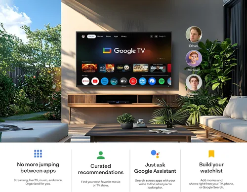 Miniatura 4 de SYLVOX TV para exteriores con soporte rodante y barra de sonido, televisores inteligentes 4K de 75 pulgadas, 120 Hz, resistente a la intemperie e