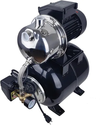 Miniatura 8 de Bomba de pozo poco profundo de 1.6 HP con tanque de presión, 898 GPH, 115 V, bomba de chorro de agua automática de acero inoxidable, bomba