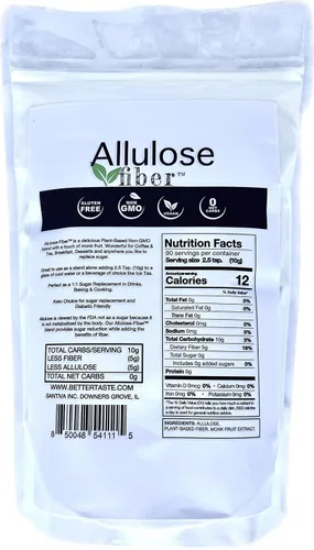 Miniatura 2 de BetterTaste Edulcorante de alulosa con fibra a base de plantas, cero calorías, apto para dieta cetogénica y vegano, alternativa al azúcar (2 libras)