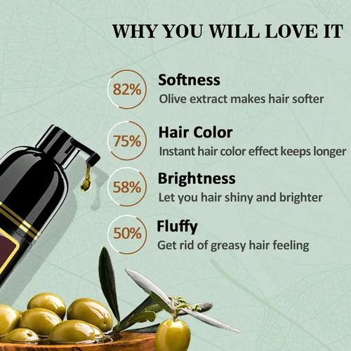 Miniatura 5 de Champú para teñir el cabello color castaño natural 3 en 1, Champú para cabello marrón instantáneo, Champú para color de cabello, Shampoo Para Canas