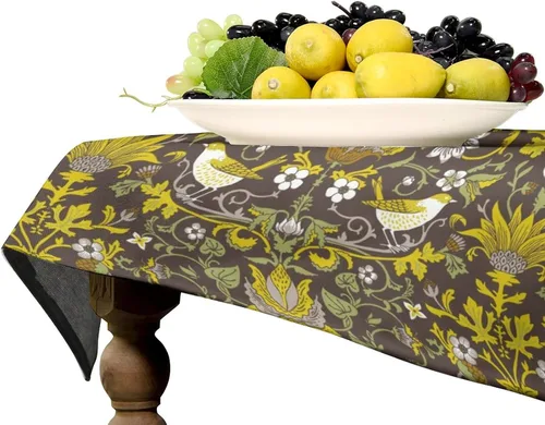 Miniatura 292 de Mantel Floral Retro de Pájaros, Diseño Original Bohemio William Morris Estampado Cubierta de Mesa para Hogar Picnic Fiesta Comedor Cocina William