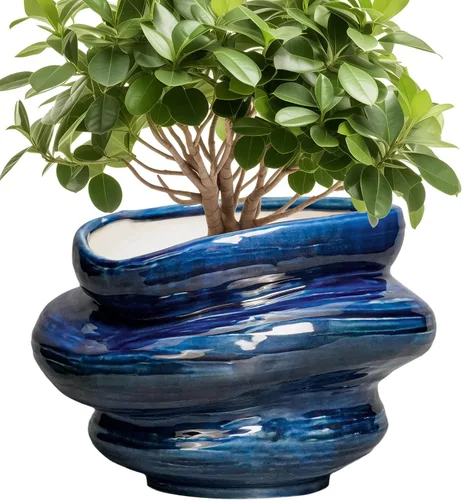Miniatura 9 de Macetas de cerámica para plantas de 10.6 pulgadas, macetas de bonsái para plantas de interior con orificio de drenaje, maceta decorativa al aire