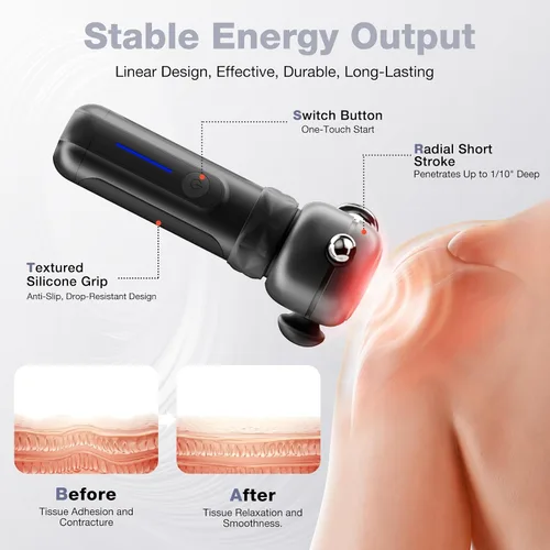 Miniatura 3 de HYAKO SE Pistola de masaje de terapia muscular, masajeador de vibración de tejido profundo, diseño no invasivo para cuidado de cuerpo completo