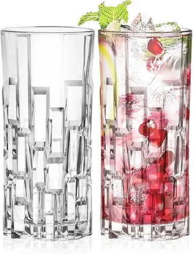 Miniatura 8 de Barski Vasos de whisky – Doble Old Fashioned Rocks Glass – Juego de 2 vasos de cristal DOF – para whisky – Bourbon – Agua – Bebidas – Vasos