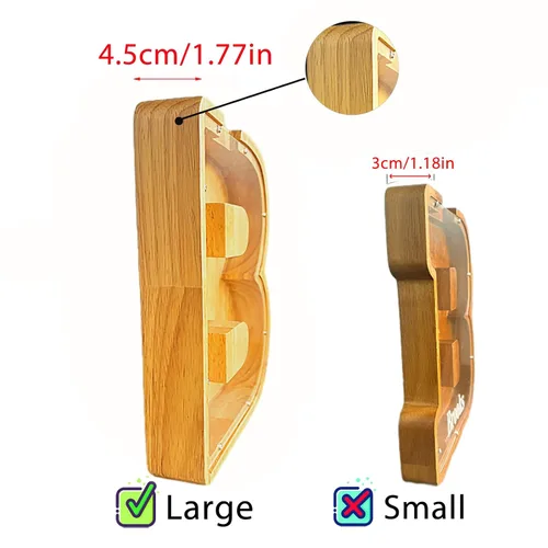 Miniatura 7 de Alcancía personalizada grande de madera con letras, alcancía de monedas, alcancía personalizada con nombre, puede usarse como regalo de Navidad
