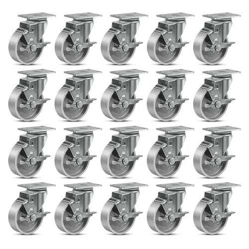 Miniatura 35 de Ruedas industriales resistentes de 3 x 1.25 pulgadas, capacidad de 350 libras, ruedas de hierro fundido y marco de acero para carros, carritos