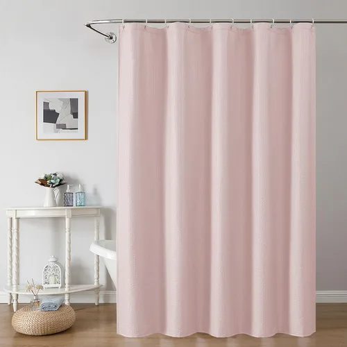 Miniatura 39 de OWENIE Cortina de ducha blanca para baño, 96 pulgadas, extra larga, elegante cortina de ducha de tela texturizada en relieve 3D, repelente al agua