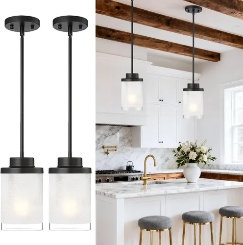 Miniatura 31 de TENGXIN Lámpara Colgante Moderna para Isla de Cocina, Accesorio de Lámpara de Techo Colgante de Oro Cepillado, Iluminación Colgante de Estilo Granja