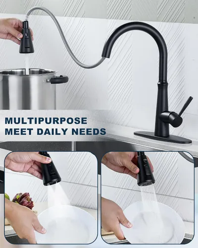 Miniatura 4 de ALEASHA Reemplazo de Cabezal de Grifo de Cocina Extraíble, Boquilla Rociadora de Fregadero de 3 Funciones con 9 Adaptadores, Compatible con Moen