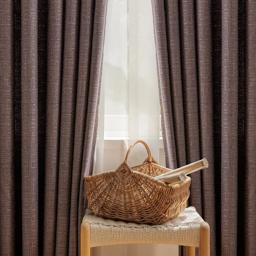 Miniatura 19 de Cortinas de lino jacquard de 63 pulgadas de largo, 2 paneles, cortinas gruesas de lino sintético mezclado, cortinas texturizadas de arpillera