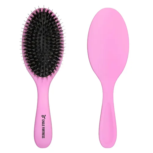 Miniatura 8 de Cepillo de cerdas de jabalí para mujeres, hombres y niños, cepillo desenredante para cabello grueso, adelgazamiento, seco o húmedo con alfileres