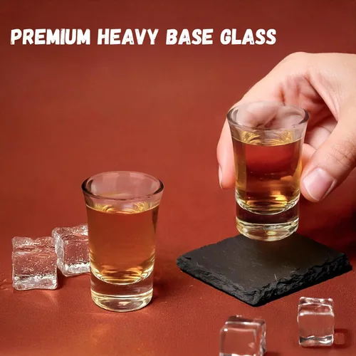 Miniatura 4 de A&A Wonders Juego de 8 vasos de chupito de 1.5 onzas con base pesada, juego de vasos de chupito con peso, para vasos de chupito de tequila de vodka