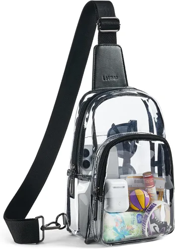 Miniatura 22 de LATMAP Bolsa transparente para eventos de estadio, bolso transparente para mujer, bolsa cruzada de estadio, bolsa transparente para conciertos