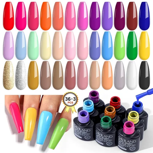 Miniatura 8 de SAVILAND - Juego de esmaltes de uñas de gel que brillan en la oscuridad - 12 colores de Halloween, esmaltes de uñas de gel neón luminosos, efecto