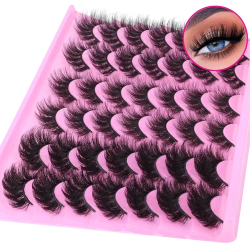 Miniatura 9 de TNFVLONEINS - Pestañas postizas de visón natural, pestañas esponjosas Wispy, pestañas de gata de aspecto natural, extensión 5D, pestañas postizas
