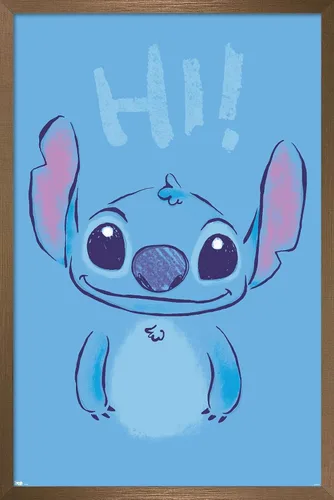 Miniatura 14 de Trends International Disney Lilo and Stitch - Póster de pared Hi Wall, 14.725 x 22.375 pulgadas, versión enmarcada de madera de granero