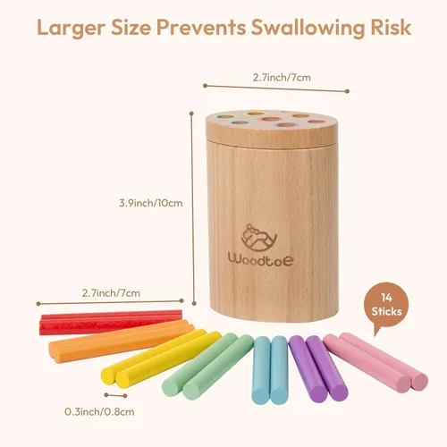 Miniatura 5 de Woodtoe Juguetes Montessori Sticks para niños de 1 a 3 años, juguetes de 18 meses, juguetes de aprendizaje de clasificación de 7 colores para niños
