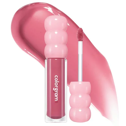 Miniatura 11 de COLORGRAM FRUITY GLASS GLOSS 01 GRAPE BLACK Brillo labial brillante no pegajoso con brillo similar al vidrio Lápiz labial hidratante de larga