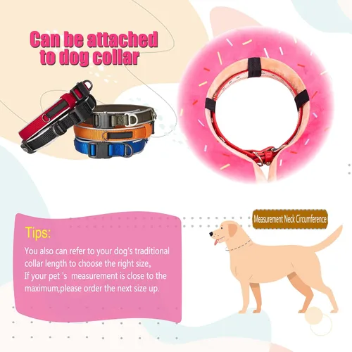 Miniatura 5 de Collar inflable para perro con forma de cono de perro con dona de cuello suave mejorada antilamer para perros y gatos, collar de cono de Rosa.