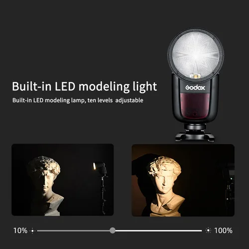 Miniatura 5 de Godox V1-C Flash Speedlite para Canon, 76Ws 2.4G X Inalámbrico TTL 1/8000 HSS Speedlight, 1.5s de Reciclaje, 480 Flashes de Potencia Completa