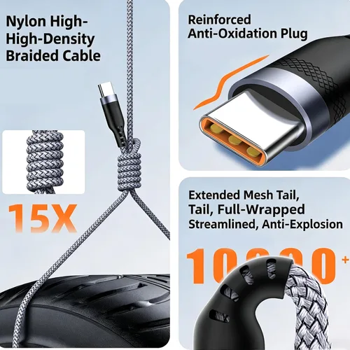 Miniatura 5 de Cable divisor USB tipo C QC3.0 de carga rápida 4 en 1, multiUSB C, cable de sincronización USB tipo C con 4 conectores USB C, para iPhone 15 Pro