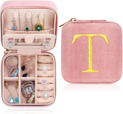 Regalos para profesores para mujeres Joyero personalizado pequeño organizador de joyería de viaje para fin de año, semana de agradecimiento a
