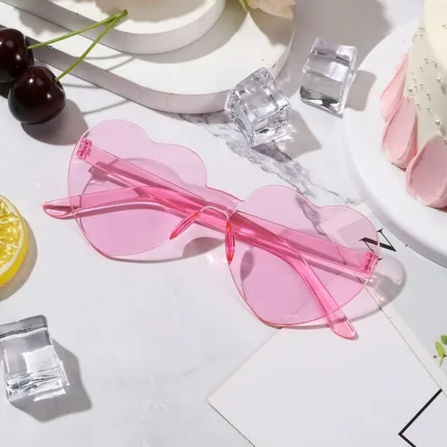 Miniatura 5 de RTBOFY Heart Sunglasses for Fashion Party Queen Style,Rimless Heart Shaped Sunglasses for Women Party Favor