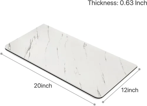 Miniatura 2 de Mesa plegable de lavandería para montar en la pared, mesa desplegable de madera resistente con patrón de mármol, mesa plegable blanca