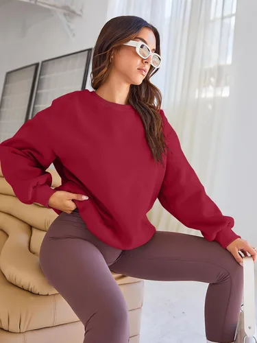 Miniatura 52 de EFAN Sudaderas de gran tamaño con cuello redondo Y2K para mujer, sudaderas con capucha para otoño, moda 2025, ropa para adolescentes y niñas, lindo