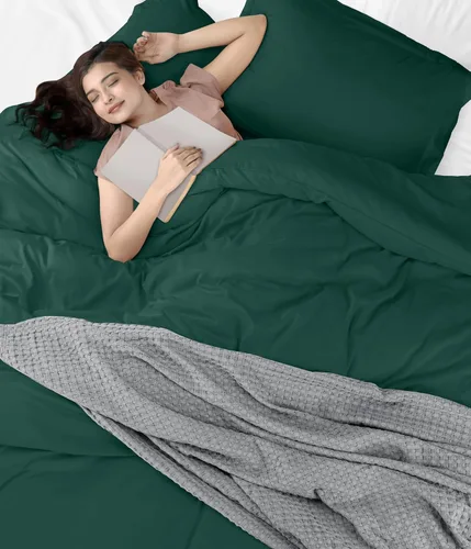 Miniatura 8 de Utopia Bedding Juego de funda de edredón tamaño queen de 3 piezas con cierre de cremallera - 1 funda de edredón de 90 x 90 pulgadas y 2 fundas
