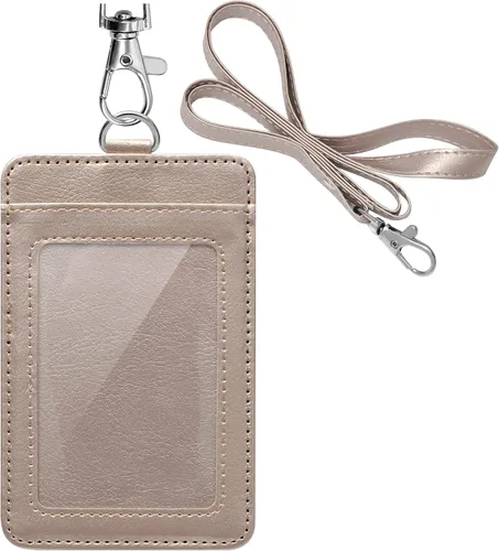 Miniatura 8 de Paquete de 2 soportes para tarjetas de identificación de piel sintética, soporte para tarjetas de identificación de Life-Mate con 1 ventana