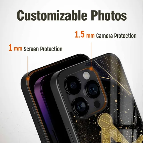 Miniatura 4 de Regalos de mampostería gratis para hombres, fundas hipster iPhone 11 12 13 14 Pro Max Plus Mini Xr Xs, Samsung Galaxy A03 A13 A53 A73 Note S Z Oro