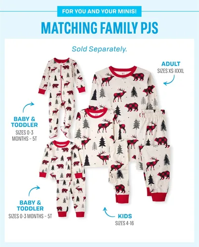 Miniatura 5 de The Children's Place Pijama de Navidad unisex para bebé, algodón