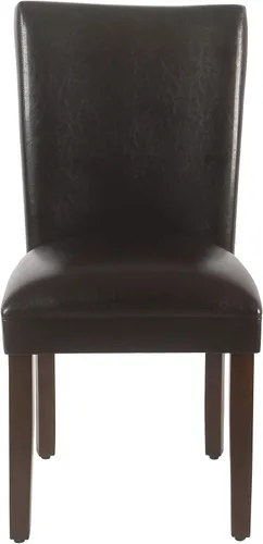 Miniatura 140 de Homepop Silla de comedor con detalles festoneados, sillas de comedor Parsons tapizadas, muebles decorativos para el hogar, tejido gris claro