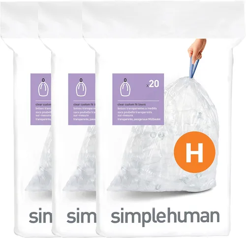 Miniatura 62 de simplehuman Forro para bote de basura de ajuste personalizado, 45 litros/12 galones, 20 unidades (paquete de 2)
