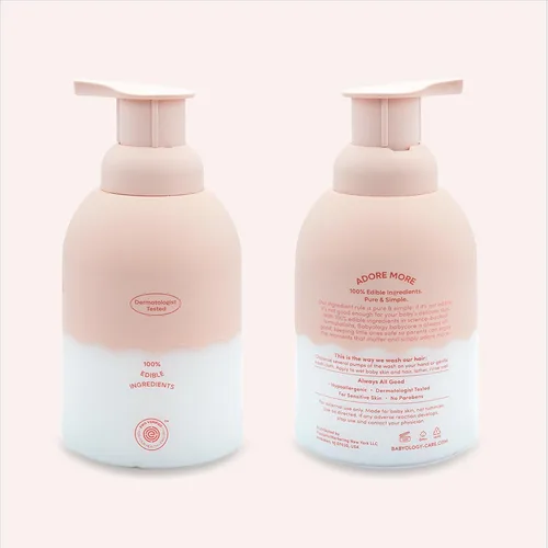 Miniatura 3 de Babyology All Natural Baby Wash and Shampoo - Ingredientes 100% comestibles - con agua de rosas orgánica (sin perfume) - 13,52 onzas líquidas