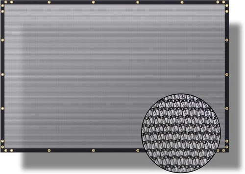 DOEWORKS Lona de malla tejida negra 70% resistente con ojales de cobre, toldo de sombra de 12 x 20 pies para patio, jardín, invernadero, pérgola,