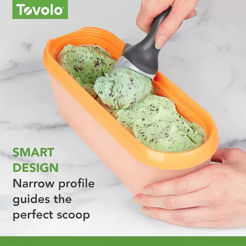 Miniatura 4 de Tovolo Recipientes de helado para helado casero Orange Crush, Glide A Scoop Tub para helado reutilizable, 1.5 cuartos de galón de capacidad, sin