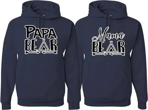 Miniatura 7 de Papa Mama Bear - Conjunto de suéter con capucha para parejas a juego para él y para ella