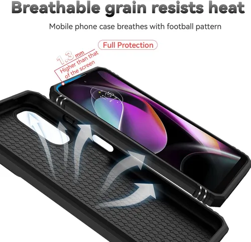 Miniatura 9 de Funda para Moto G 5G 2022 con cubierta deslizante para cámara y protector de pantalla HD [grado militar de 16 pies, probada en caídas], soporte