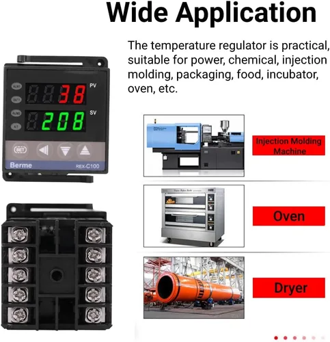 Miniatura 7 de Controlador de temperatura PID digital REX-C100 Regulador de temperatura del termostato 100-240 V Salida de relé 1500VAC, 14 bits