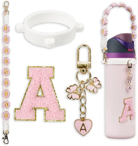 Miniatura 20 de Lindo juego de dijes de letras compatible con botella de agua Owala de 24 oz, 32 oz, 40 oz, Owala Kids, vaso térmico de café Owala, Owala FreeSip