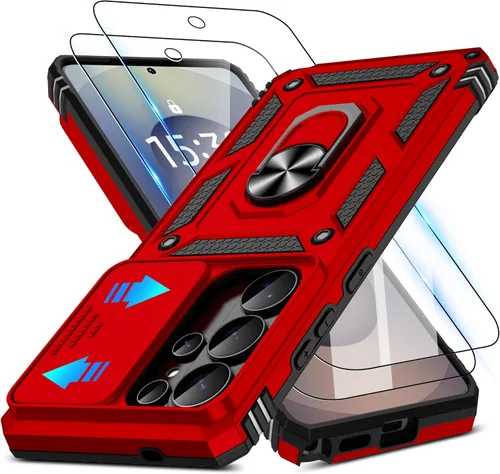Miniatura 147 de ATUMP Funda para OnePlus Nord N200 5G con protector de pantalla HD con cubierta para cámara deslizante, soporte de anillo de rotación de 360°