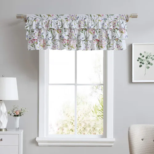 Miniatura 13 de Laura Ashley - Cenefa superior de algodón, elegante y ligero tratamiento de ventana para decoración del hogar (amarillo Cassidy, 50 x 25 pulgadas)