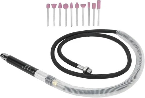 Miniatura 8 de FTVOGUE Kit de amoladora de troqueles de lápiz neumático - Juego de amoladora de micro troqueles - herramienta de pulido y grabado - 90 psi - plata