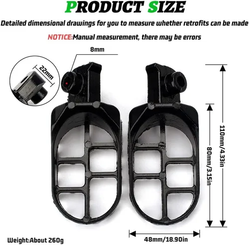 Miniatura 2 de XINGWU Reposapiés negro para motocross, pedales de aluminio para XR50R PW50 CRF70 TW200 KLX110 CRF50 50cc 70cc 90cc 110cc 125cc TaoTao pieza