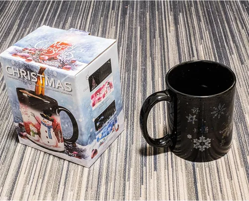 Miniatura 5 de Taza de cerámica con diseño de muñeco de nieve que cambia de color, taza de café mágica de 12 onzas, novedad para regalos divertidos de Navidad