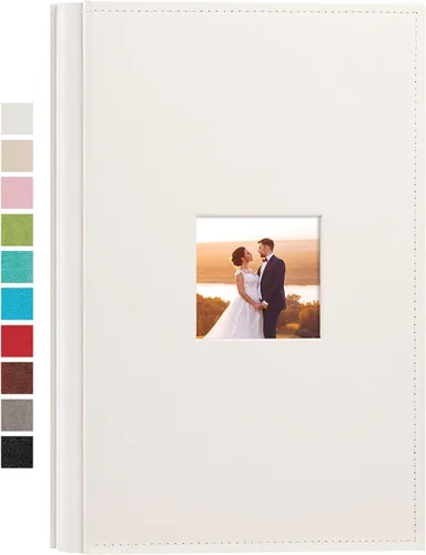 Miniatura 22 de potricher Álbum de fotos pequeño de 4 x 6 pulgadas, 200 fotos, cubierta de cuero, libro de fotos con 200 bolsillos horizontales para familia, boda